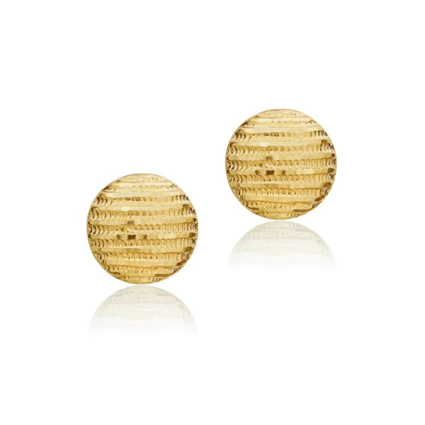 9ct Gold Domed Textured Stud Earrings