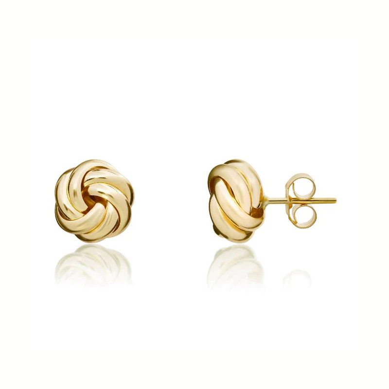 9ct Gold Two Row Knot Earrings side