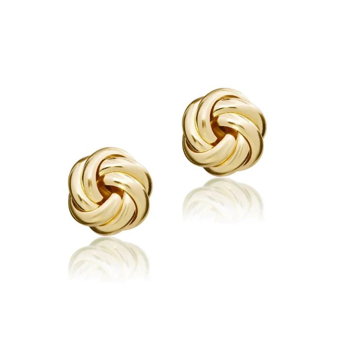 9ct Gold Two Row Knot Earrings