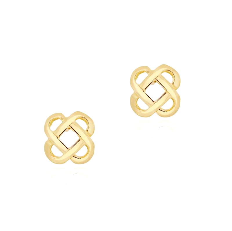 9ct Gold Cushion Celtic Knot Stud Earring