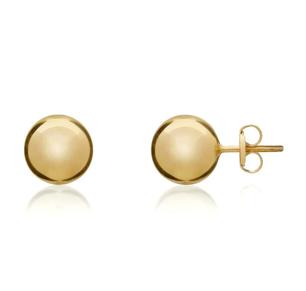 9ct Yellow Gold 9mm Ball Stud Earrings