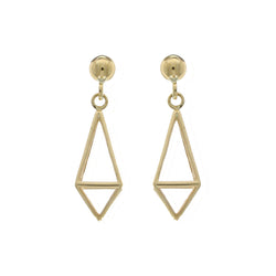 9ct Yellow Gold Geometric Drop Earrings