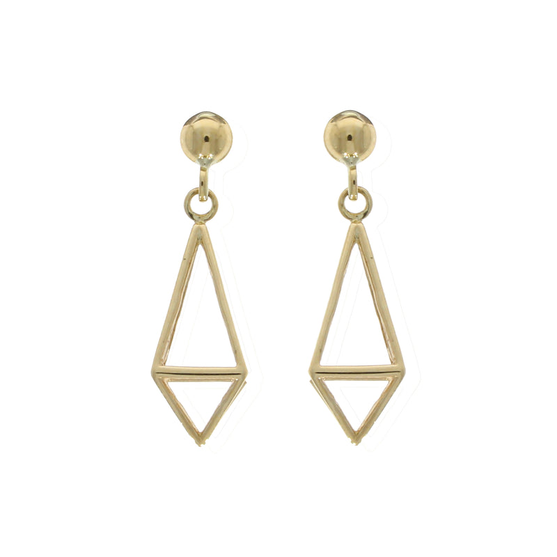 9ct Yellow Gold Geometric Drop Earrings