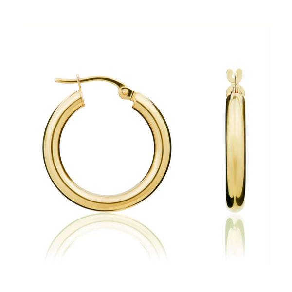 Plain Round 21mm Hoop Earrings 9ct Gold