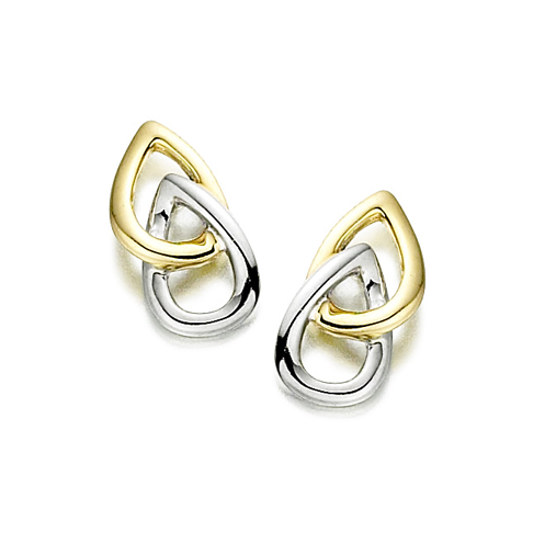 Amore Taja Earrings 9ct 2 Colour Gold