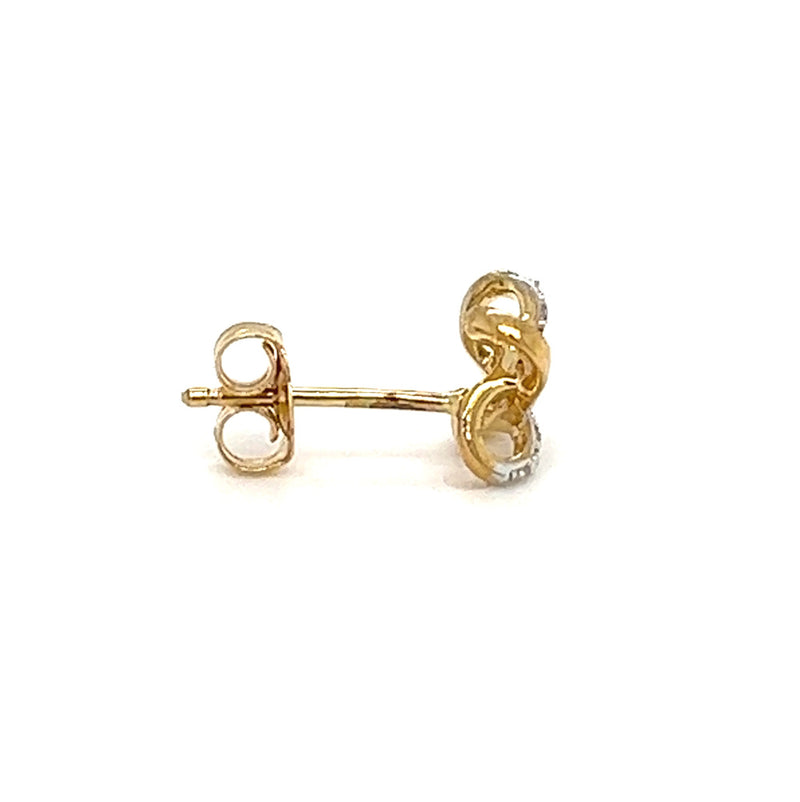 9ct Gold Diamond Knot Earrings by Amore