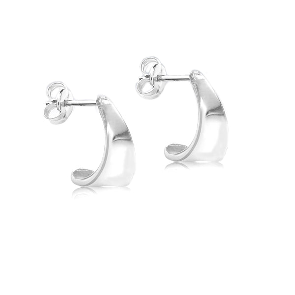 Sterling Silver Tapered Half-Hoop Earrings