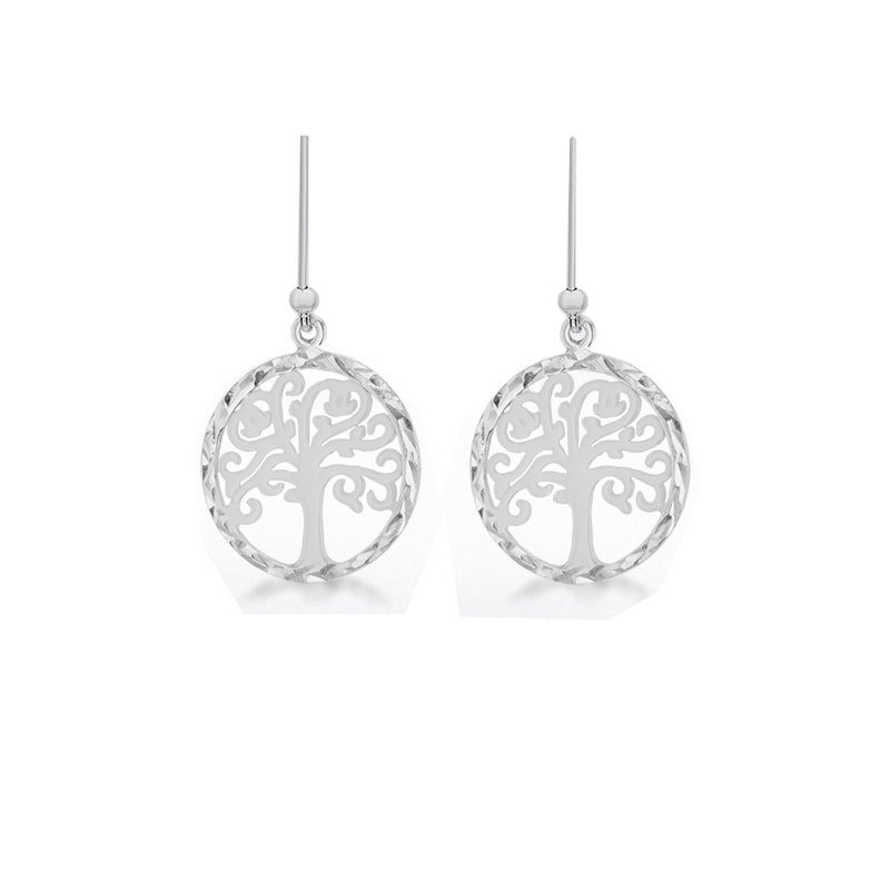 Sterling Silver Tree of Life Drop Earrings