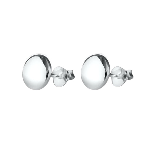 Sterling Silver 4mm Button Stud Earrings 