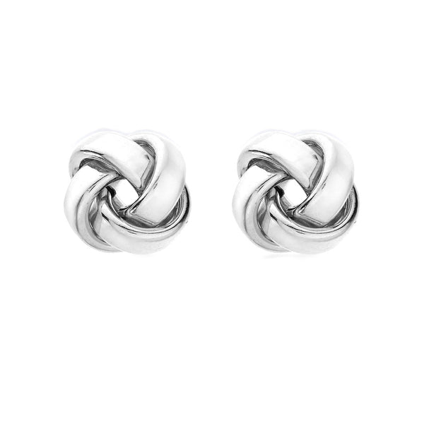 Sterling Silver 12mm Polished Knot Stud Earrings