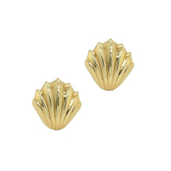 9ct Gold Shell Style Stud Earrings