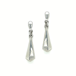 9ct White Gold Drop Earrings