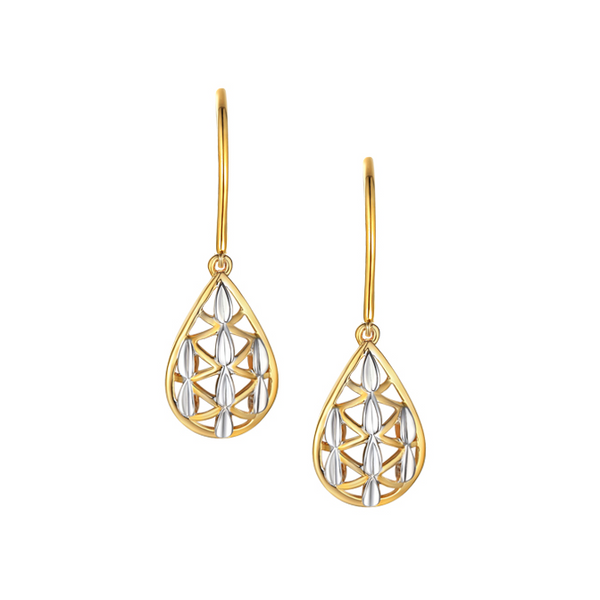 9ct Gold Lace Drop Earrings by Amore