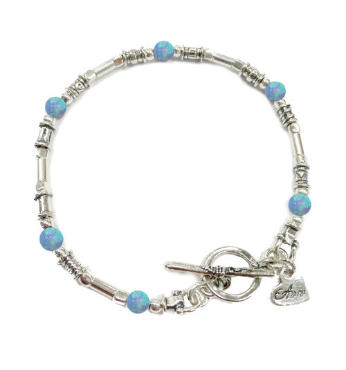 Aviv Silver & Opal Bead Bracelet