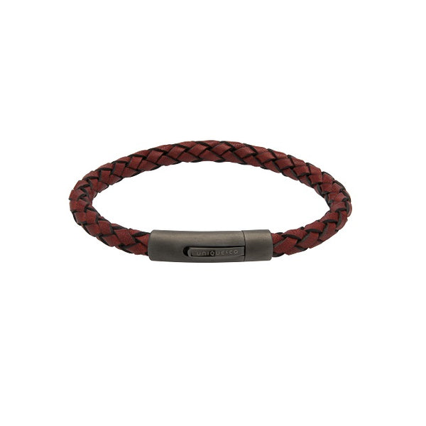 Unique & Co Mens Antique Red Leather Bracelet B425ARE