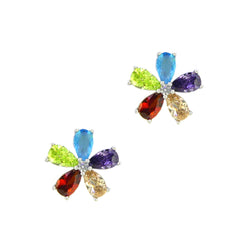 Sterling Silver Multi Colour CZ Earrings