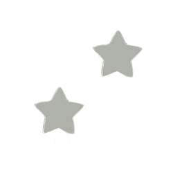 Sterling Silver Polished Star Stud Earrings