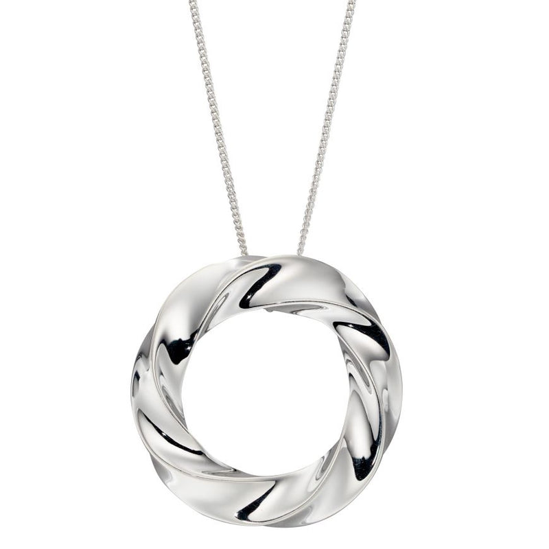 Sterling Silver Organic Circle Necklace