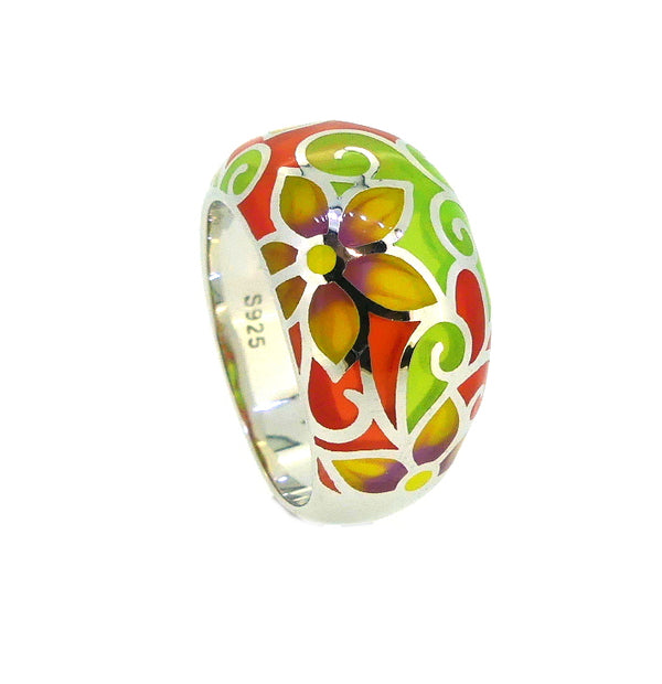 Silver Enamel Ring PUR008EN