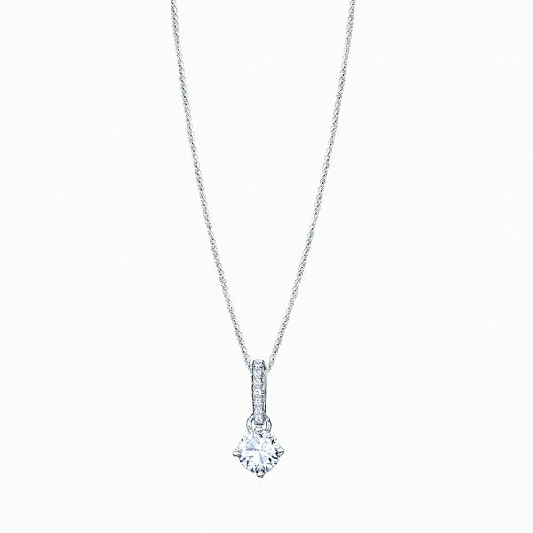 The Real Effect Solitaire CZ Pendant Necklace RE150PD