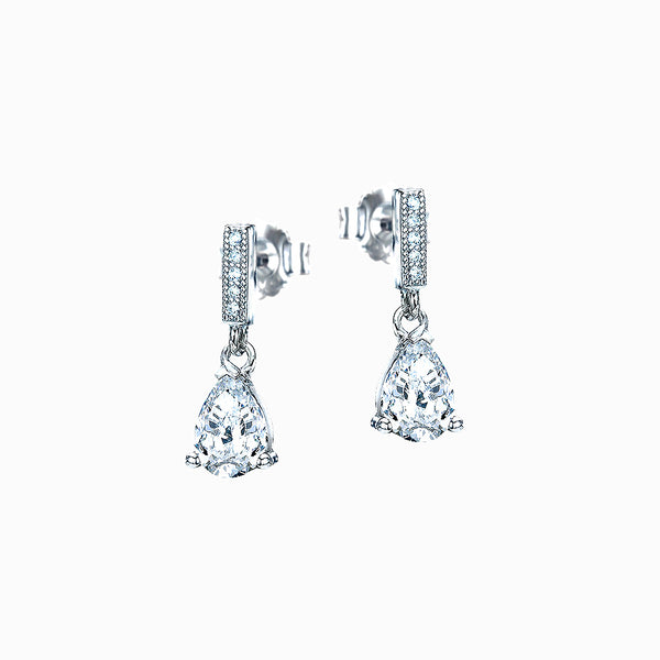 The Real Effect Pear Shaped CZ Drop Earrings