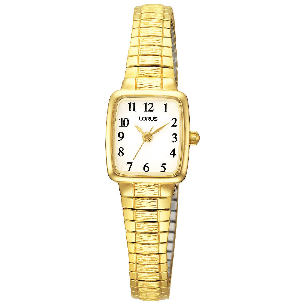 Square face gold online watch