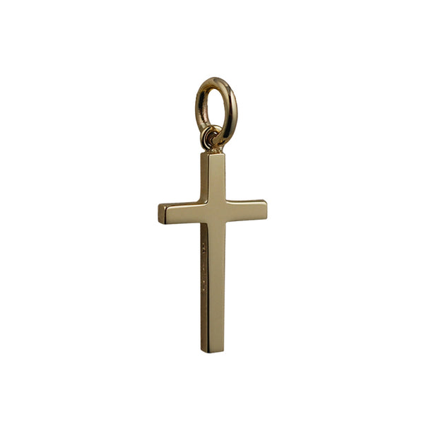 9ct Yellow Gold Plain Solid Block Cross