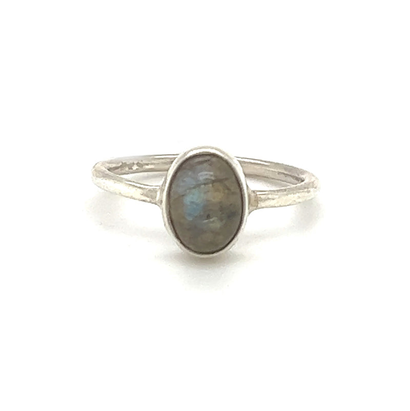 Sterling Silver Small Labradorite Ring