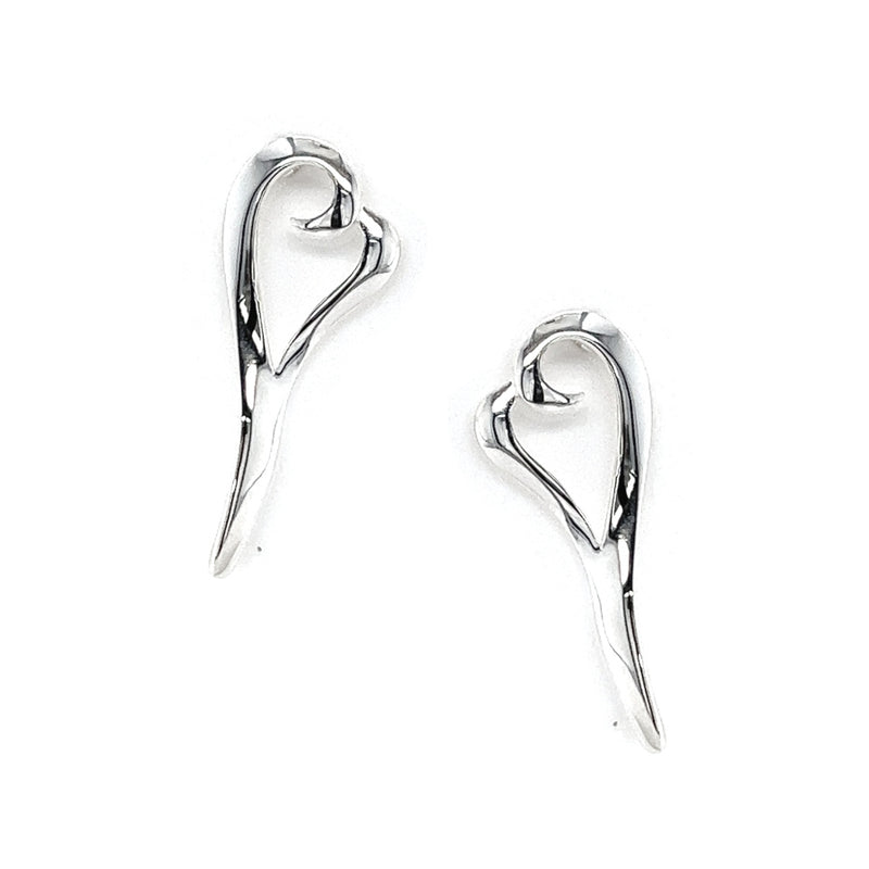 Sterling Silver Melting Heart Earrings