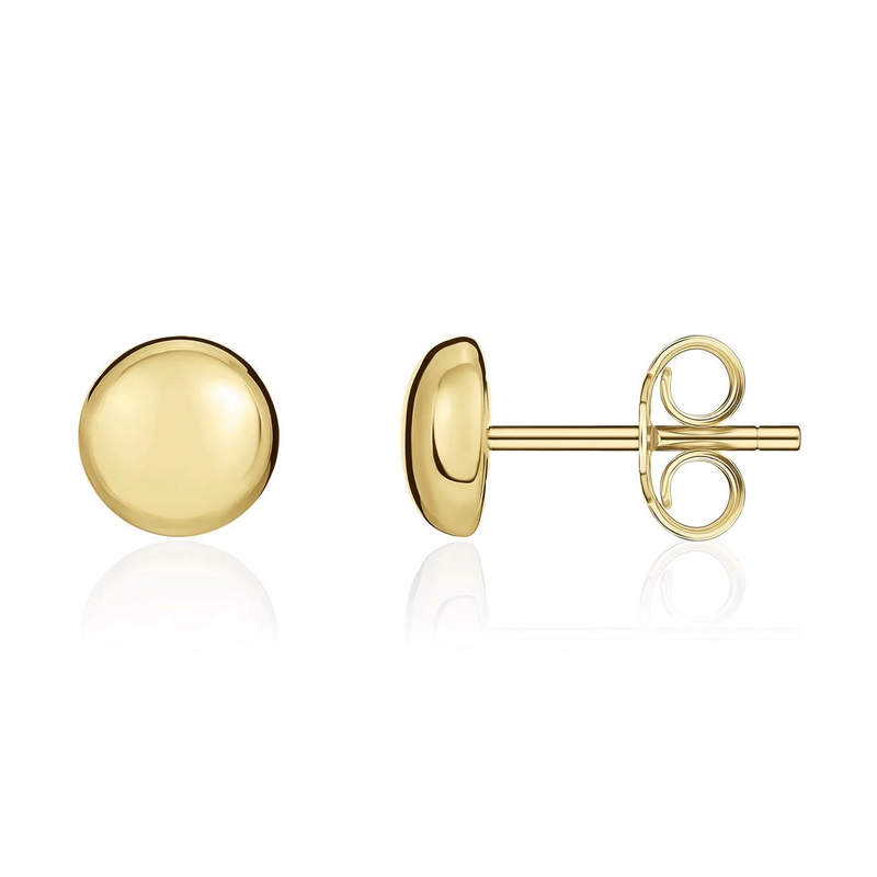 9ct Gold 6mm Bouton Stud Earrings