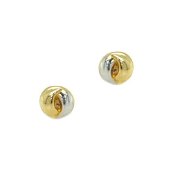 9ct Yellow & White Gold Stud Earrings