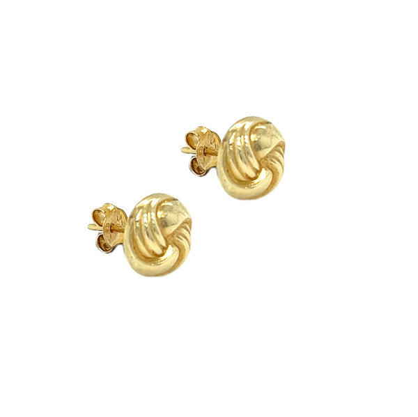 9ct Yellow Gold Knot Earrings side