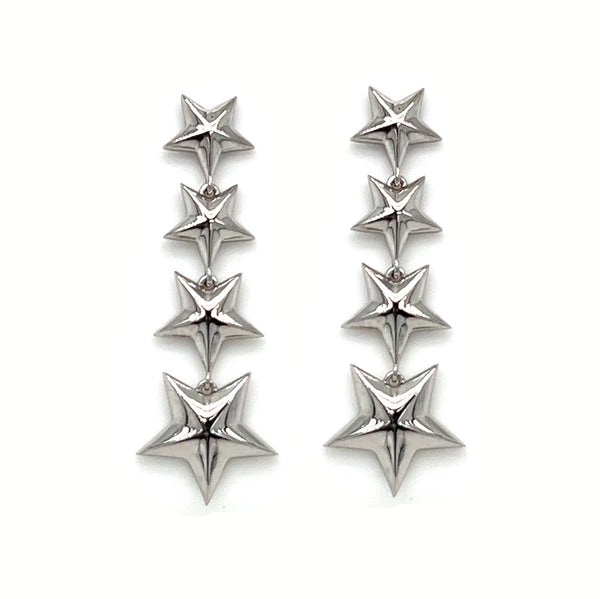 Sterling Silver Star Drop Earrings