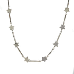 Sterling Silver Star & Bar Link Necklace