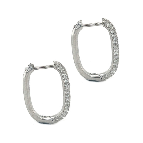 Sterling Silver CZ Huggy Hoop Earrings