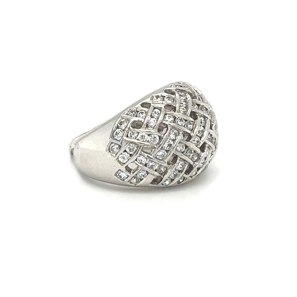 Sterling Silver Cubic Zirconia Dress Ring SIDE