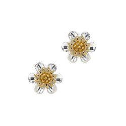 Sterling Silver Large Daisy Stud Earrings