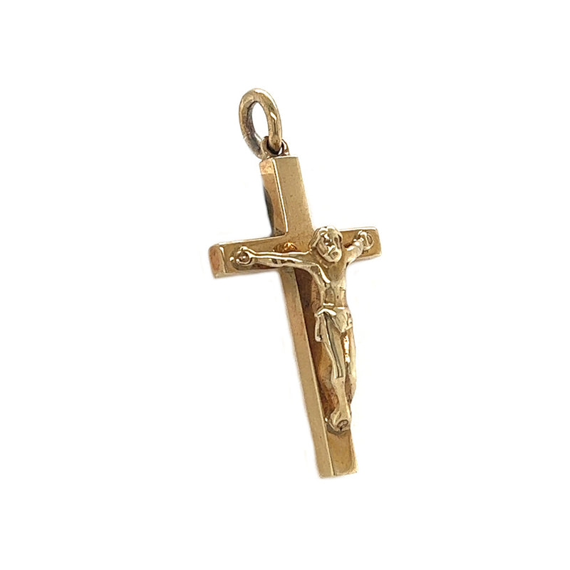 9ct Yellow Gold Solid Block Crucifix